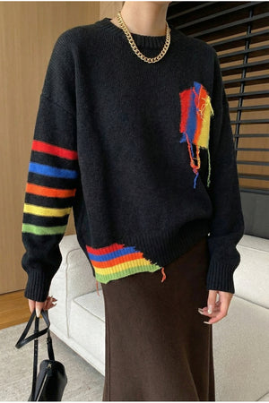 Oversize Triko Kazak - Siyah