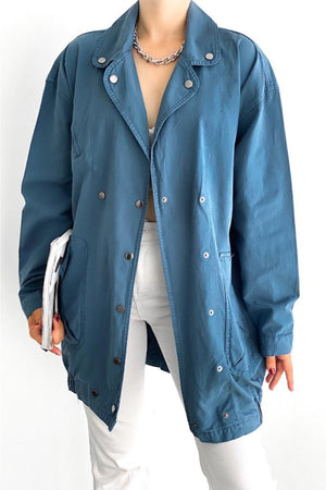 Kadın Oversize Ceket - Mavi