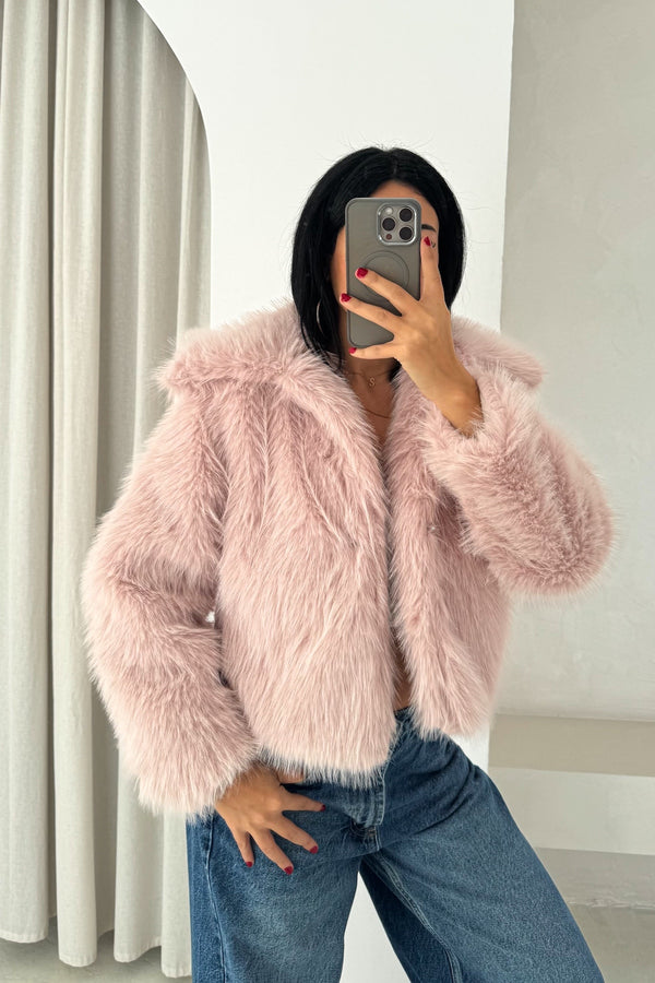 Kadın İçi Astarlı Şal Yaka - Pembe