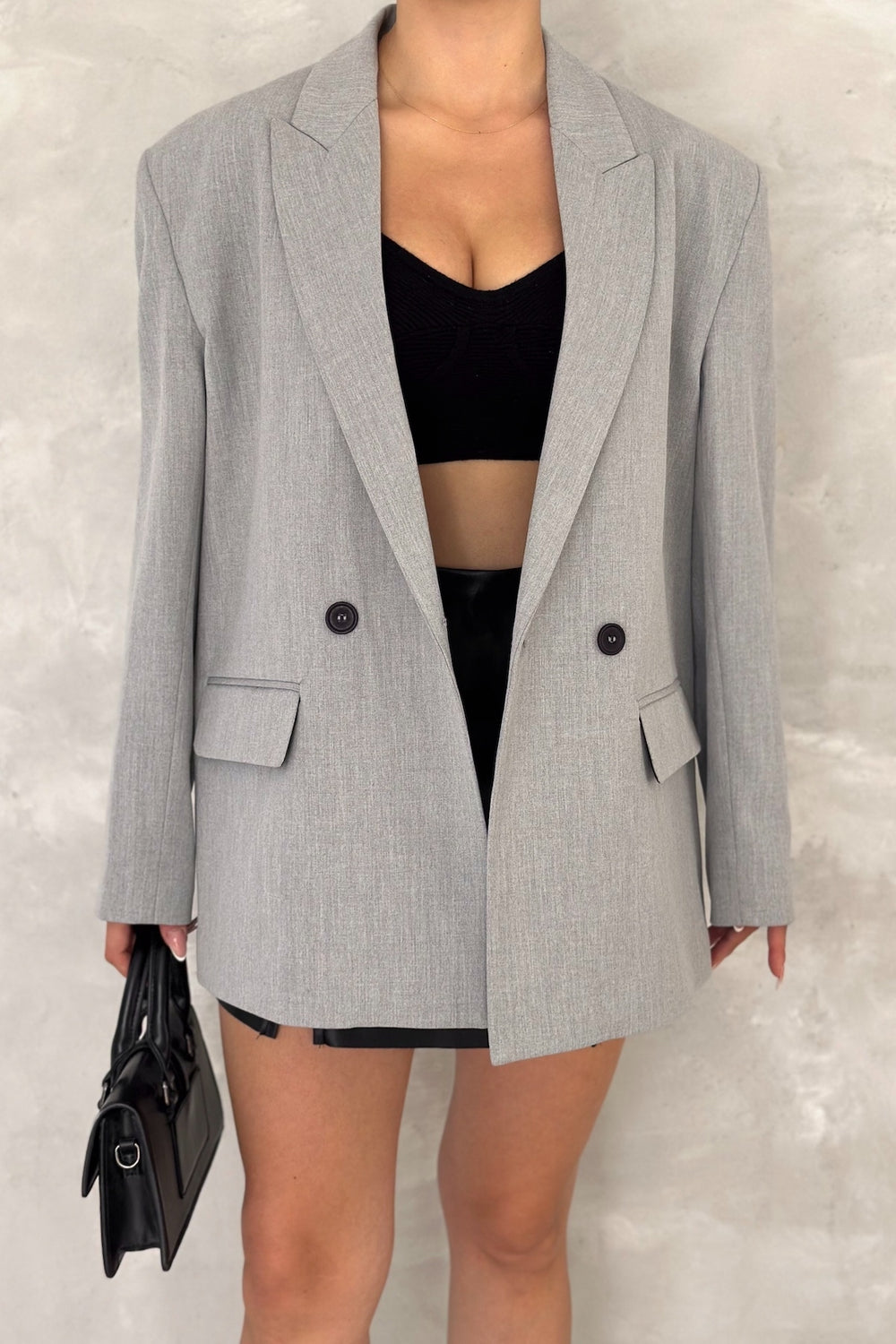 Kadın Astarlı Blazer Ceket - Gri