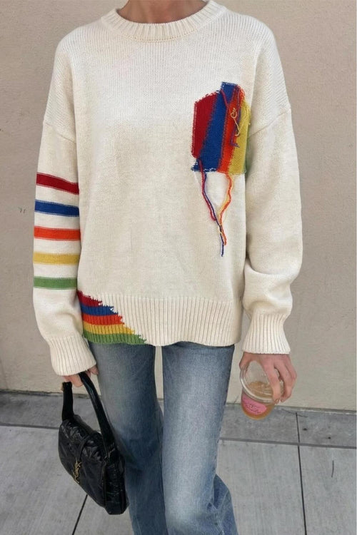 Oversize Triko Kazak - Kırık Beyaz