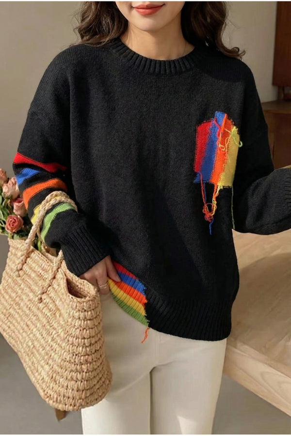 Oversize Triko Kazak - Siyah