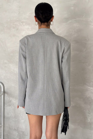 Kadın Astarlı Blazer Ceket - Gri