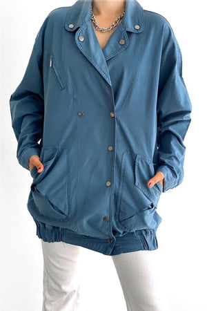 Kadın Oversize Ceket - Mavi