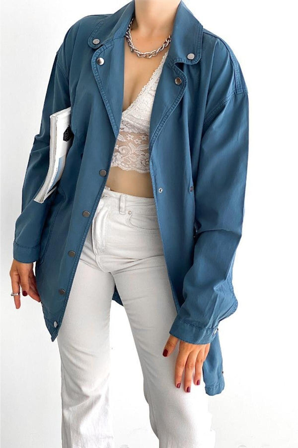 Kadın Oversize Ceket - Mavi