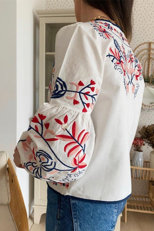 Kadın Nakışlı Ceket - Beyaz