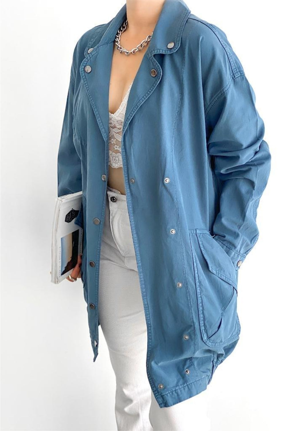 Kadın Oversize Ceket - Mavi