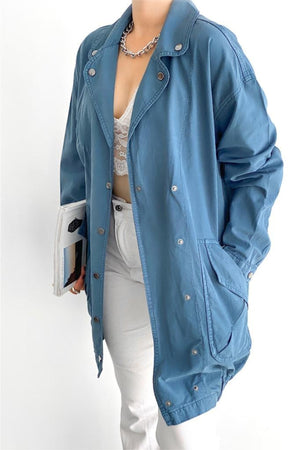 Kadın Oversize Ceket - Mavi