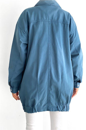 Kadın Oversize Ceket - Mavi